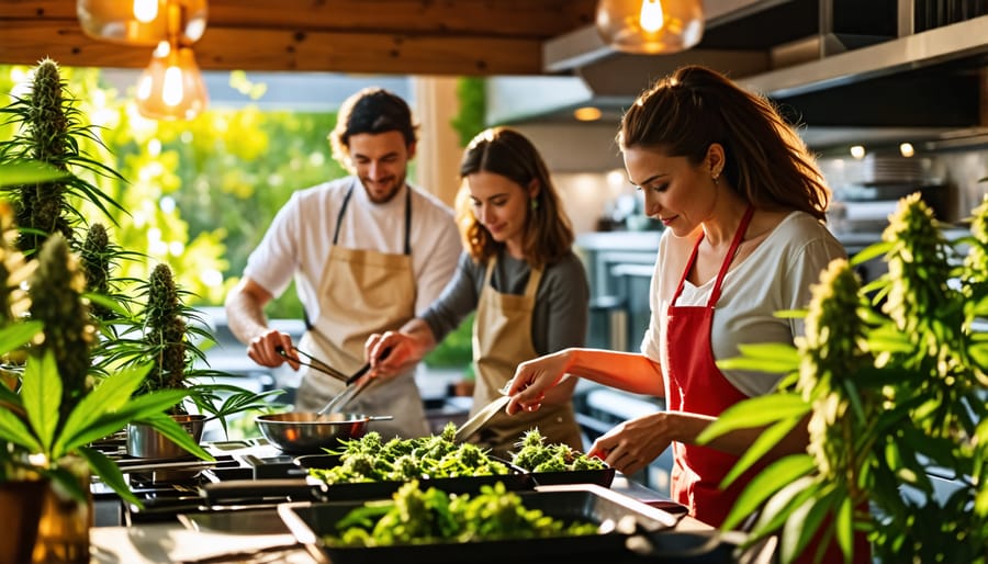 Group of people enjoying a cannabis-infused cooking class in Vancouver